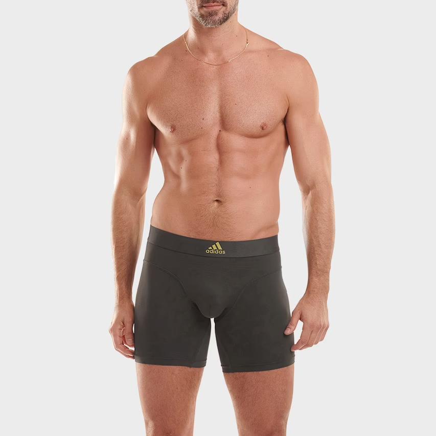 Adidas Logo Print Comfortable Stretch Breathable Boxer Briefs Men Underwear Dark-Gray 4A5M03-060