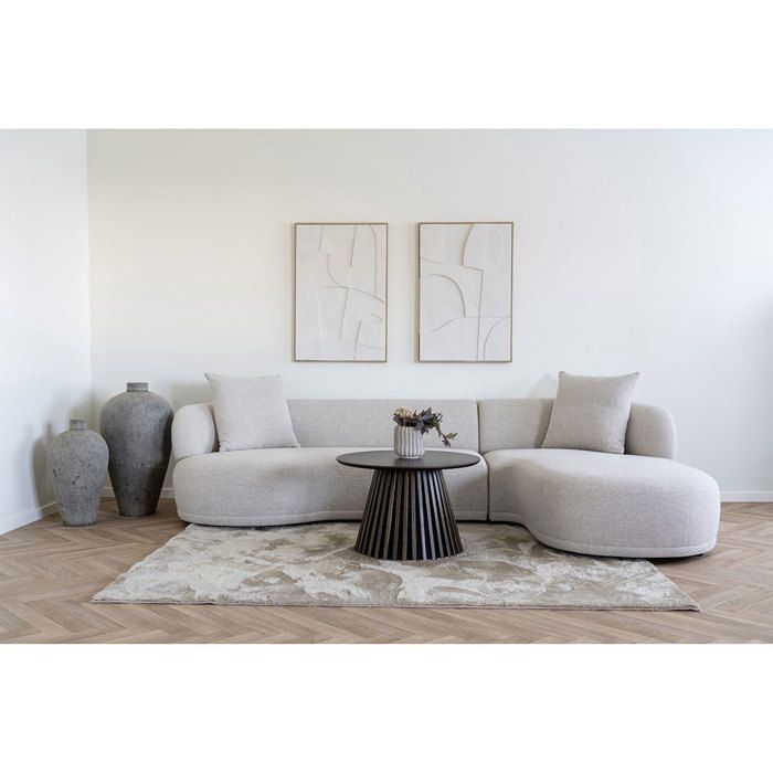 Round Coffee Table 70x45 Cm Brown Oak Decor
