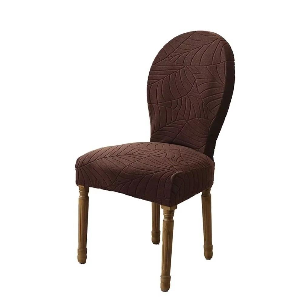 

1PCS Jacquard Chair Cover Nordic Elastic Dining Room Chair Slipcover Round Back Furniture Protector for Kitchen Home Wedding кофейный