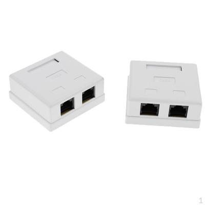 2x Cat Six Dual Mount Outlet Box Plate with Combo