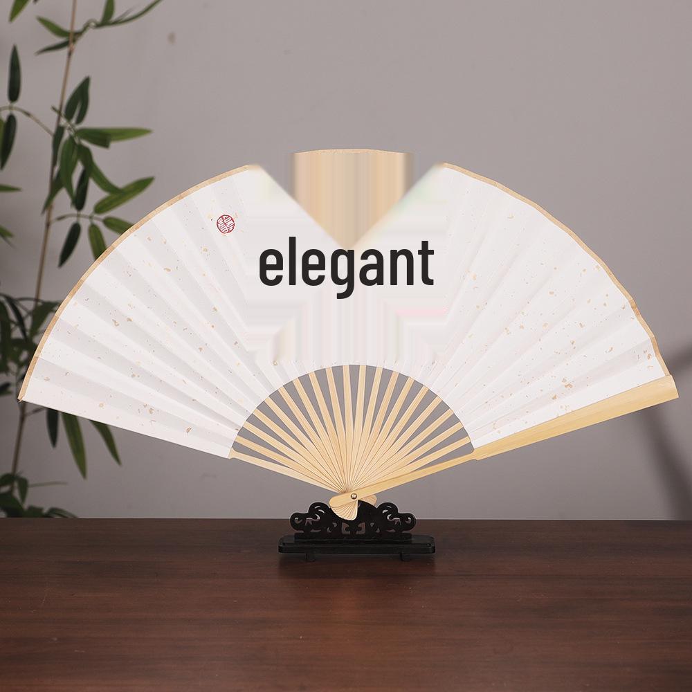 Chinese Style Blank Xuan Paper Folding Fan - Calligraphy Fan for Men & Women