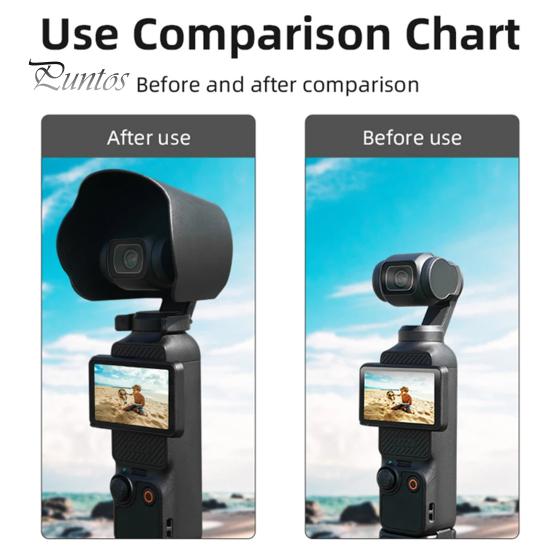 

Солнцезащитный козырек для объектива, защита от бликов, простая установка, блокировка света, защитная крышка объектива, аксессуары для камеры OSMO POCKET 3 чёрный