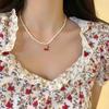 Sweet Cherry Girl Neck Chain Simple Temperament Versatile Pearl Clavicle Chain Japanese and Korean Mori Fresh and Cute Necklace