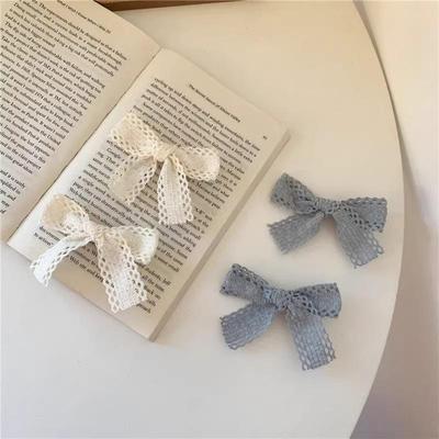 Versatile Milky Blue Lace Bow Hair Ring and Ponytail Holder