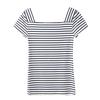 Damska seksowna koszulka w paski w poziomie T-shirt z dzianiny Top Fashion z krótkim rękawem