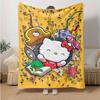 1pc Colorful Adventure Hello Kitty's Blanket, Cute Movie Characters Throw Blanket,Living Room, Travel, Camping, Car Blankets, Beach, Office Naps, Soft