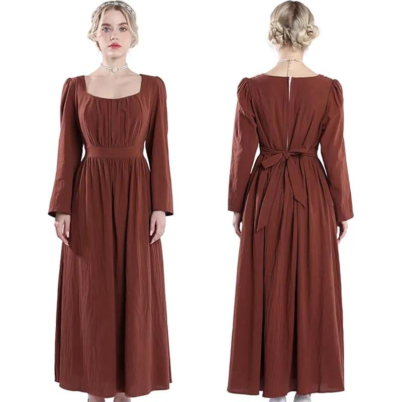 Ladies Retro Dress Medieval Classic Victorian Dress Long Dress Regent Era