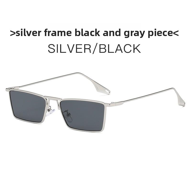 

Vintage Metal Square Sunglasses For Men Women With Uv400 Protection For Fashionable Outdoor Wear SilverFrameBlackGray