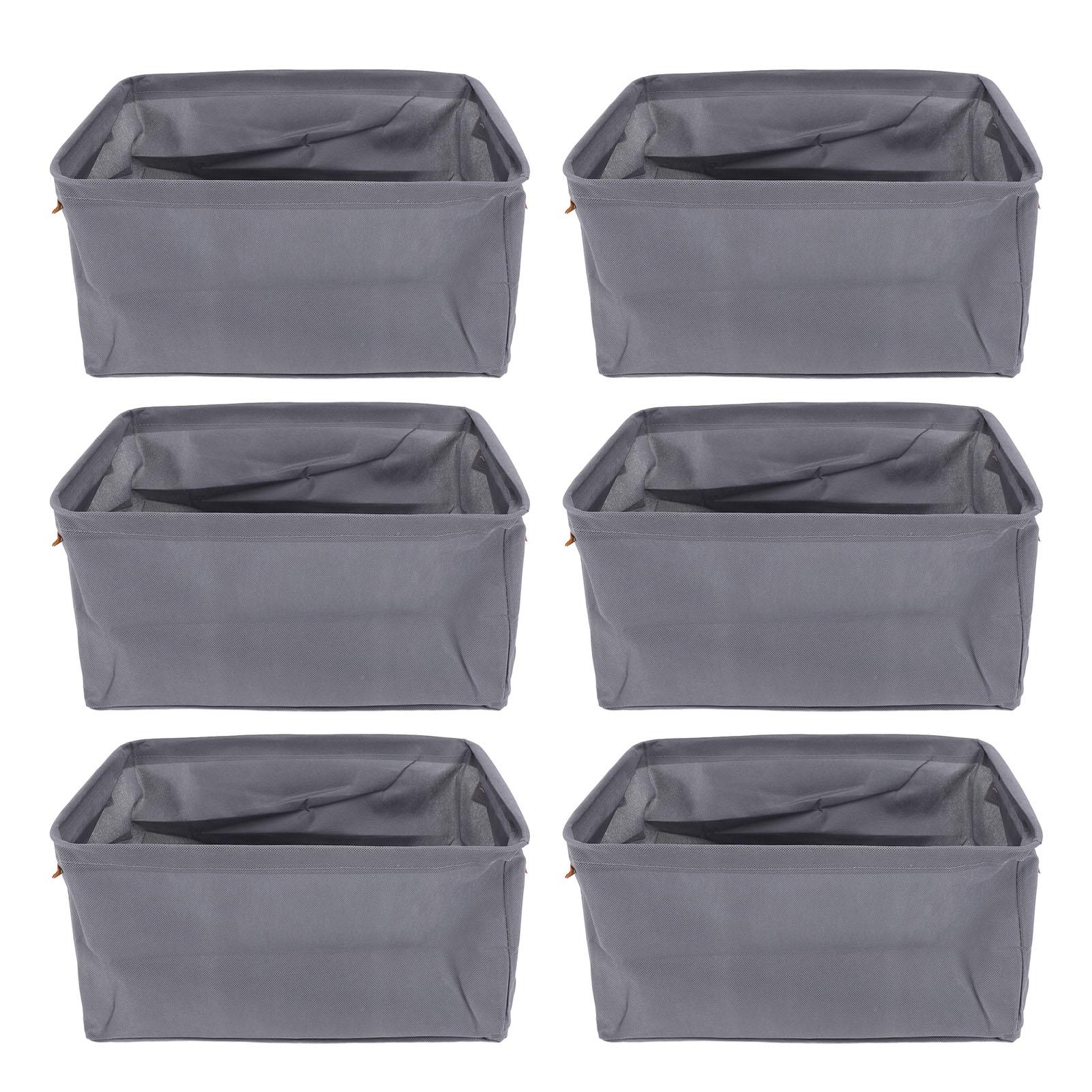 6 шт Ящик для хранения одежды из утолщенной ткани складной ящик для хранения одежды контейнер для шкафа 42x28x25cm1654x1102x984in серый 1849₽