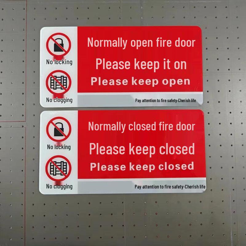 Normally Open Fire Door Signage (10-Pack)