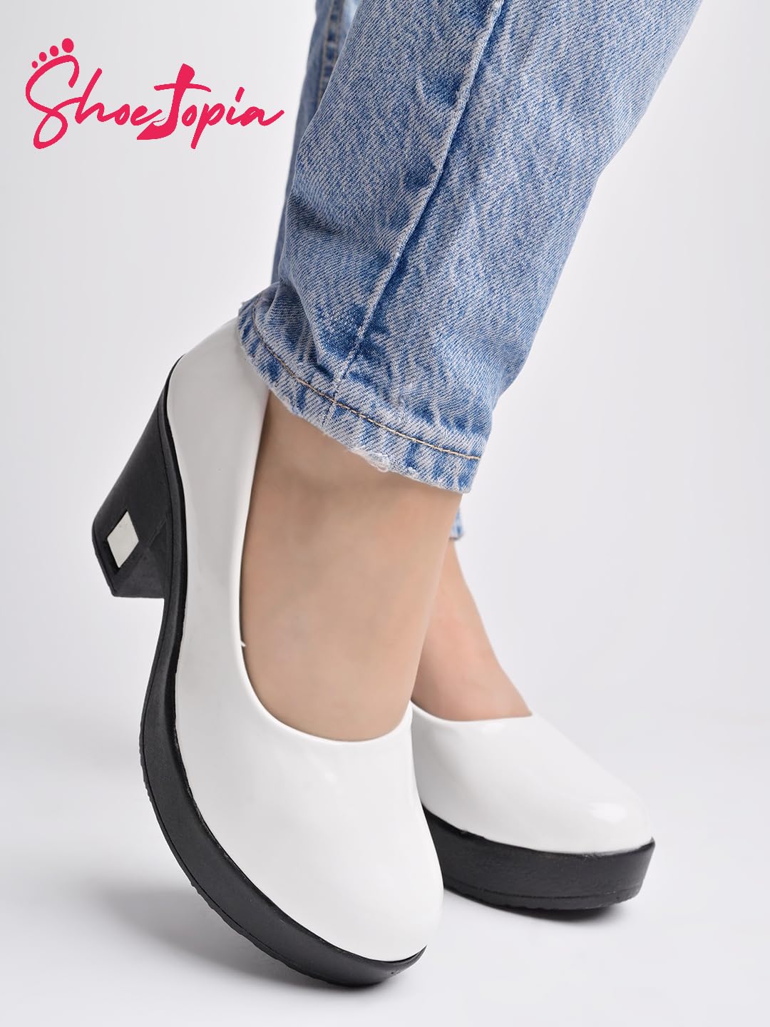 Shoetopia Solid White Pumps For Women & Girls-Eu41 8 UK
