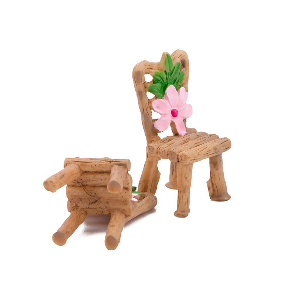 Miniaturi Micro Peisaj Acasă 3 Buc/Set Drăguț Masă Scaun Rășină Artizanat Ornament Grădină Zână