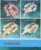 Inflatable Four-Tube Mesh Lounge Chair: Striped Hammock-Style Floating Bed for Water Recreation