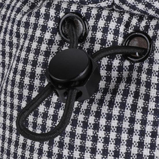 Lei Feng Hat Plaid Print Velvet Lining Buckle Closure Ear Protection Hat Windproof Cold Weather Outdoor Hat