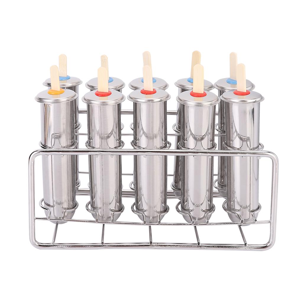Household 304 Stainless Steel Ice Lolly Popsicle Molds Kit Ice Cream Mold