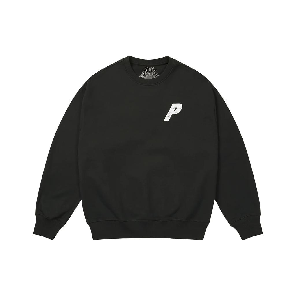 Palace P3 Chain Puff Crew Black Unisex Tops P29CW006