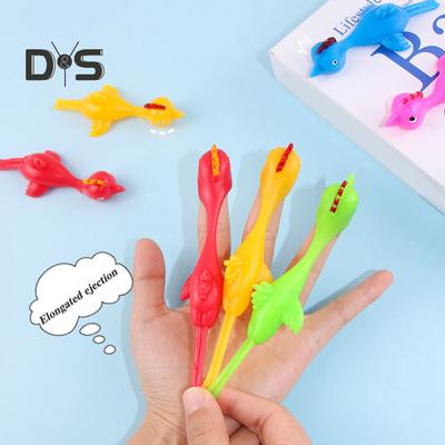 10Pcs Flying Chicken Catapult Rubber Chicken Finger Catapult Stretchy Chicken Shooter for Kids Indoor Outdoor Fun Christmas Party Favors Gift Goodie