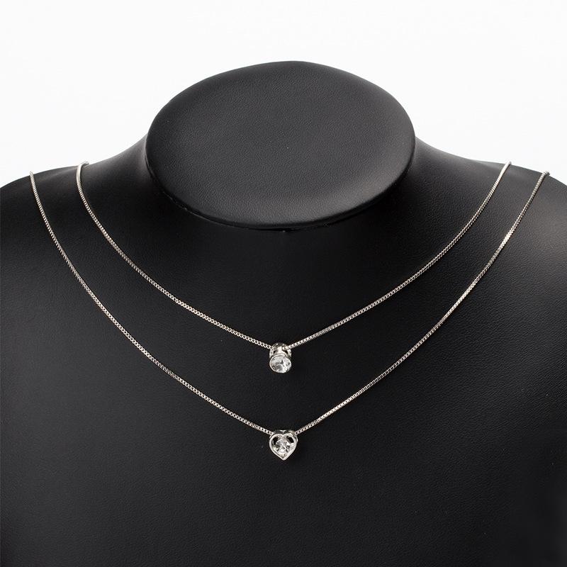 

Alloy necklace jewelry fashion multi-layer love water drop pendant retro women s collarbone chain