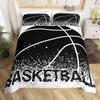 Basketbal Soft Duvet Cover Twin Quen for Young Boys Tens Bedrom Sports Games Beding Set Rustic Farmhouse Woden Board Warm Comforter Cover