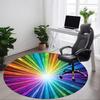 1pc Rainbow Wheel Design Carpet for Office Non-Slip, Round Carpet, Soft & Comfortable, Carpet for Office, Lightweight Round Floor Mat