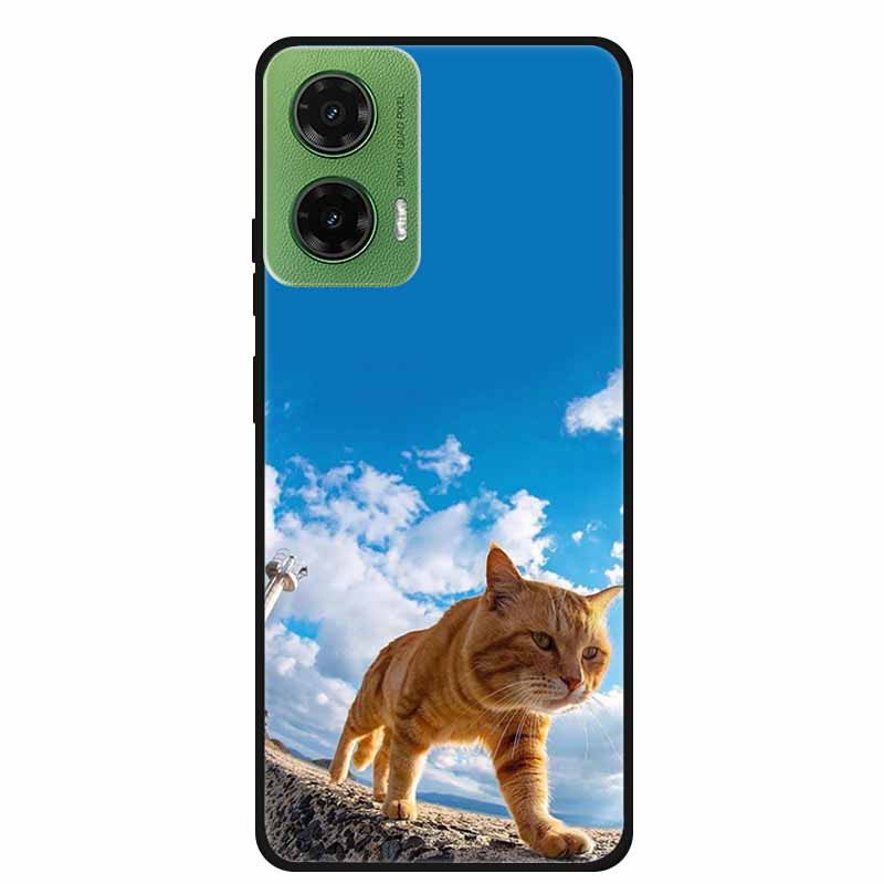 Silicone Painted Cover For Motorola Moto G35 G55 Case Luxury Animal TPU Silicone Soft Back Cover For G55 5G Black Bumper MotoG35