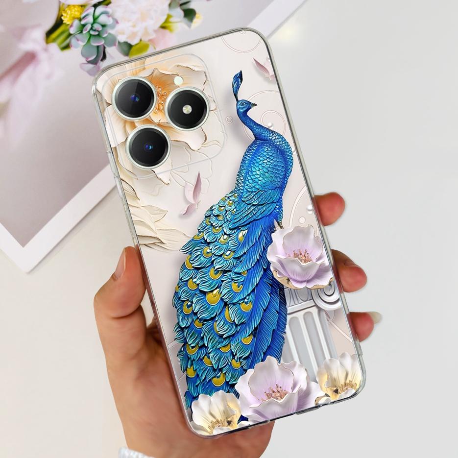 Für Realme C61 Hülle Realme C63 Niedliche Katzen-Cartoon-Bemalte Abdeckung Weiche Silikon-Handyhülle Für Realme C61 RealmeC61 RealmeC63 Fundas