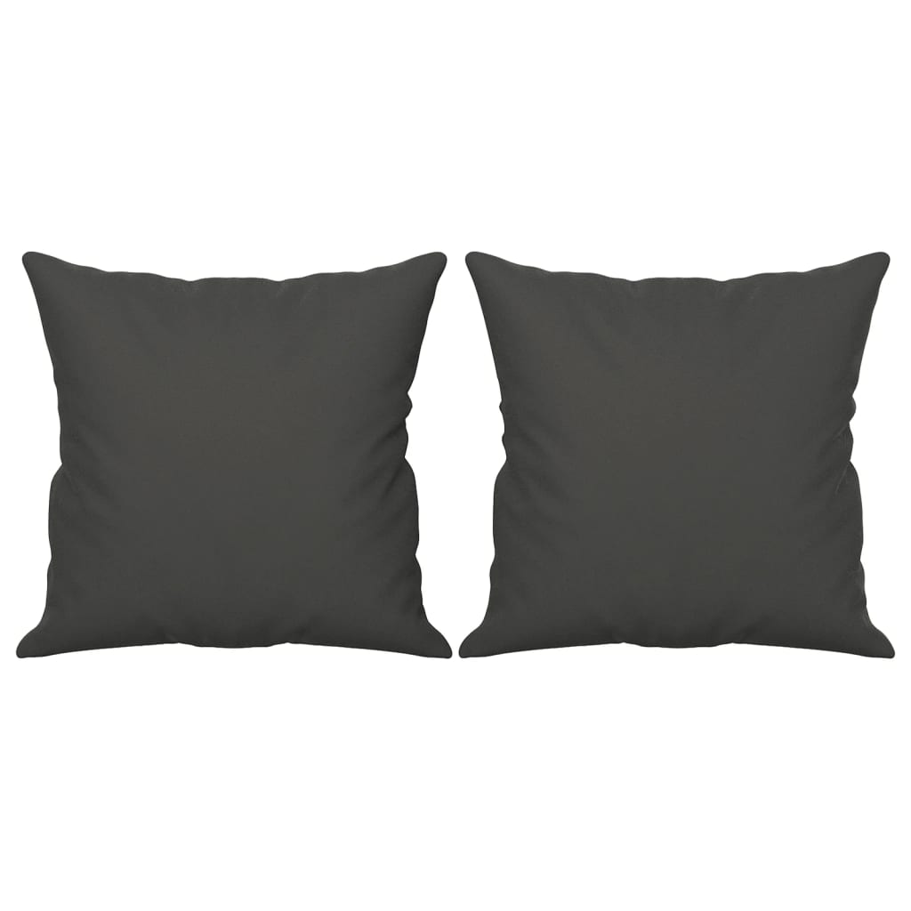 Decorative Cushions 2 Pcs. Dark Gray 40x40 Cm Microfiber Fabric