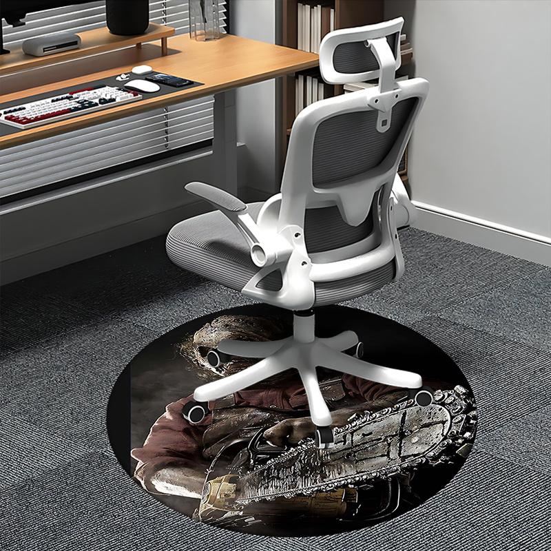 

Chainsaw Killer,Horror Movie Character Chair mat Round Rug-Office carpet, Machine Washable, Non-slip, Suitable for Living Rooms, Bedrooms, E 80cm by 80cm