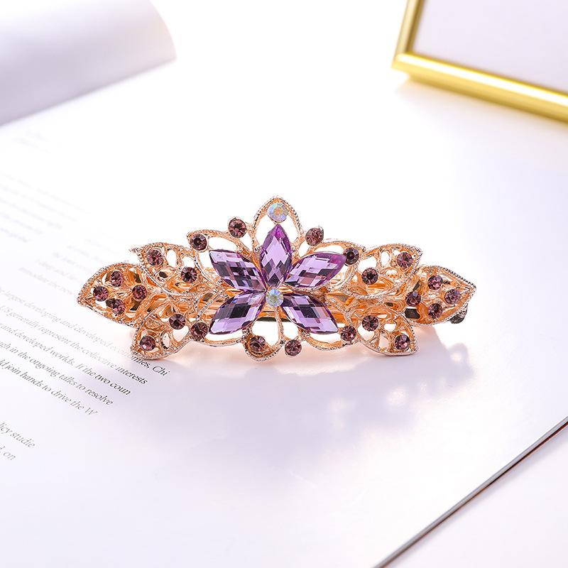 

Женская мода Цветочный лист Кристалл Кристалл Камень Заколка для волос Заколка для волос Ювелирные изделия Брелок для волос