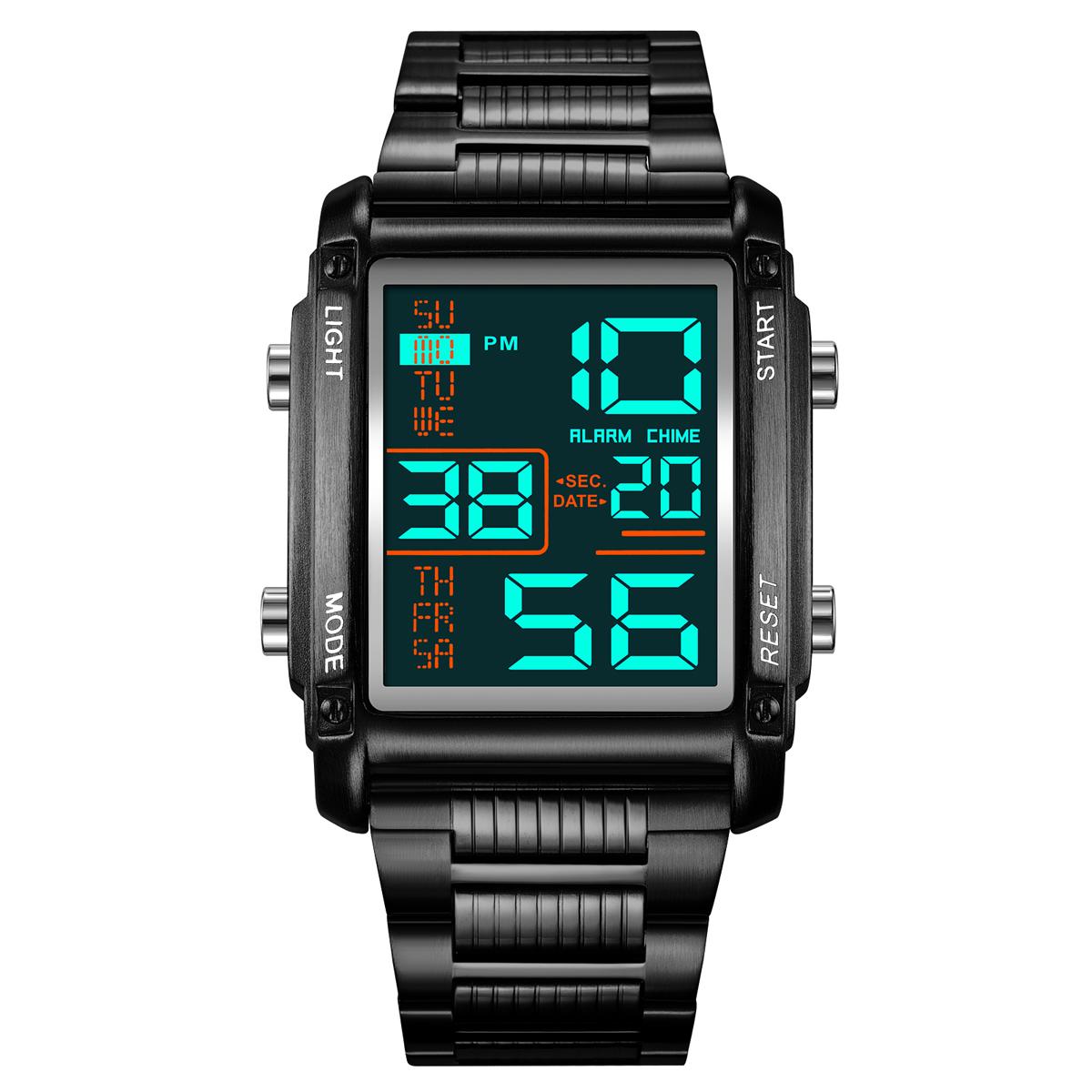 

Часы SKMEI для мужчин, Новое поступление, оригинальные модные спортивные повседневные цифровые часы, 30 м, водонепроницаемые, из нержавеющей стали, будильник недели, EL Light, мужские наручные часы чёрный