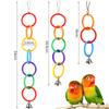 Bird Crawling Toy Parrot Hanging Colored Ring Bell Climbing Training Relieve Boredom Cockatoo Budgerigar Bird Cage Decoration