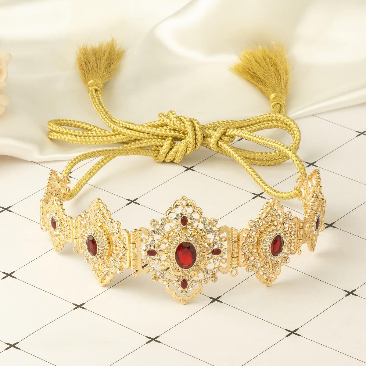 

Moroccan Caftan Belt For Women Wedding Dress Gold Color Belly Chain Jewelry Arab Robe Bijoux Bridal Gift Lenght Adjustable belt long 110cm