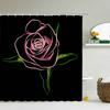 3D Flower Tulip Blossom Cactus Lavender Rose Shower Curtains Bathroom Curtain Frabic Waterproof Polyester Bath Curtain With Hook