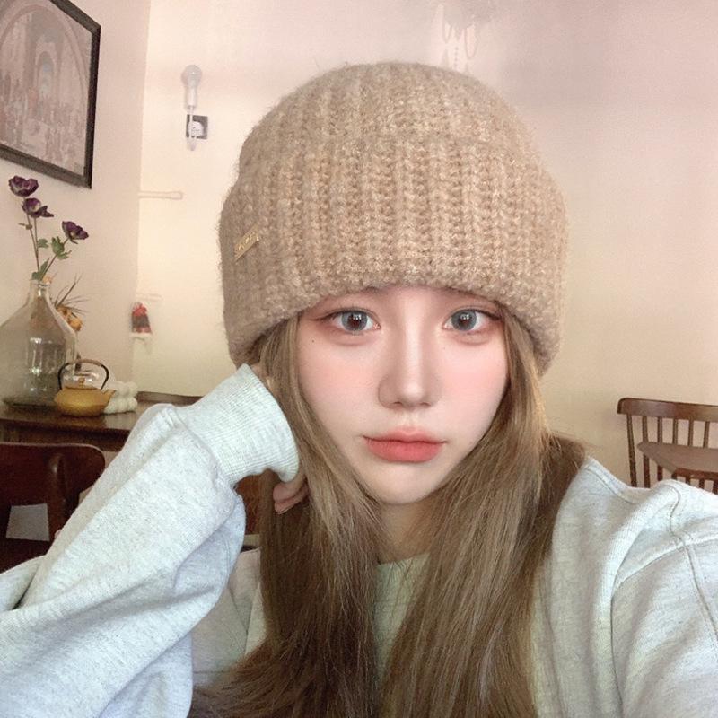 Fashion wool hat student autumn and winter cold protection ear hat women's thermal pullover hat