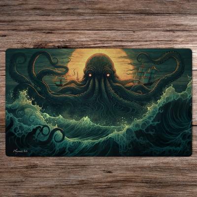 Tappetino da Gioco Cthulhu Rising Tappetino per Giochi da Tavolo Per TCG Mousepad Professionale Tastiera Meccanica Scrivania Accessori