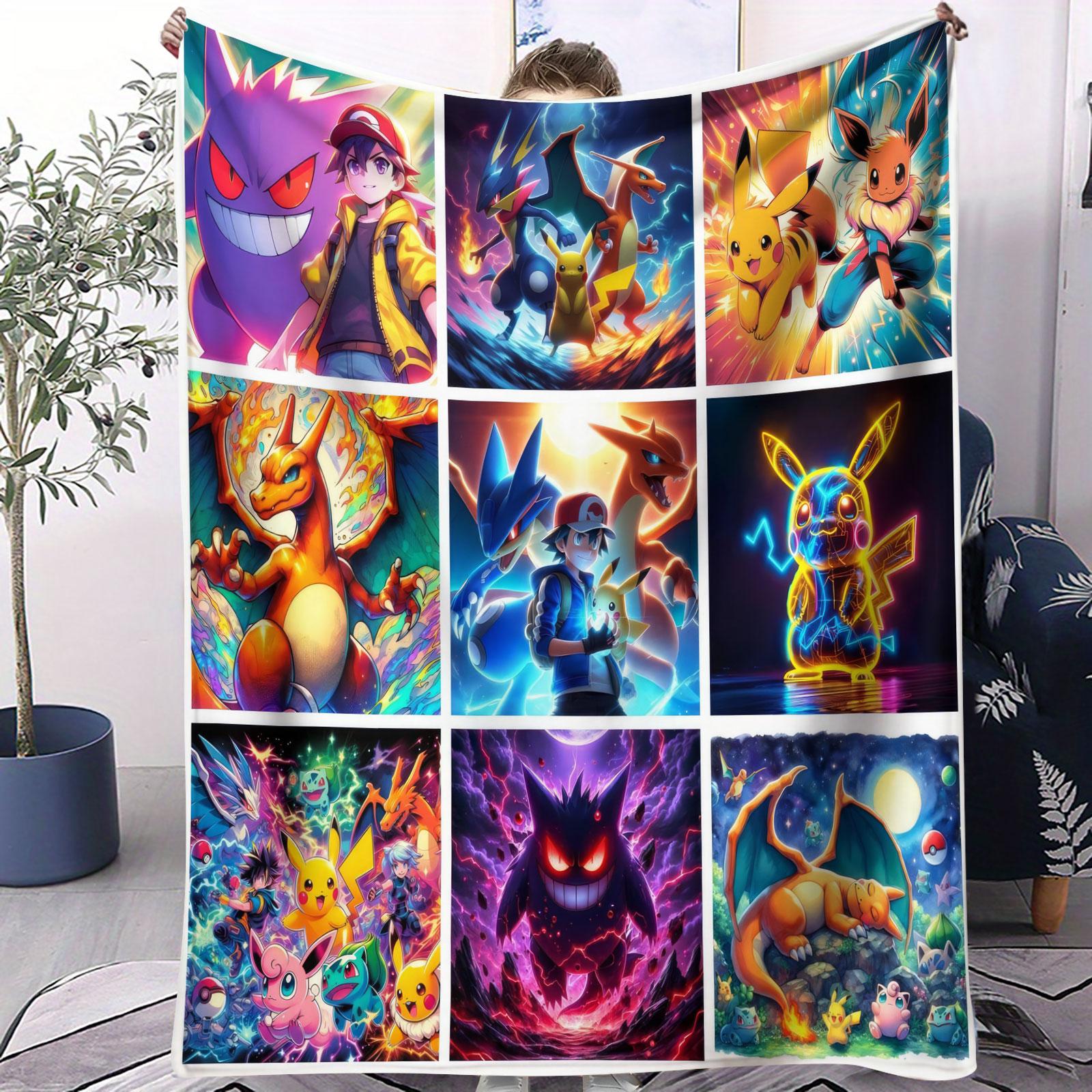 

Pokémon Squirtle Water Flannel Blanket Soft Warm Plush Throw For Home Decor Sofa Bed Cover Travel Camping Shawl Anime Fans Gift 100x150cm