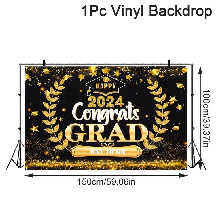 2024 Happy Graduation Hintergrund für Foto Herzlichen Glückwunsch Grad Prom Party Herzlichen Glückwunsch Absolventen Fotografie Hintergrund Dekor