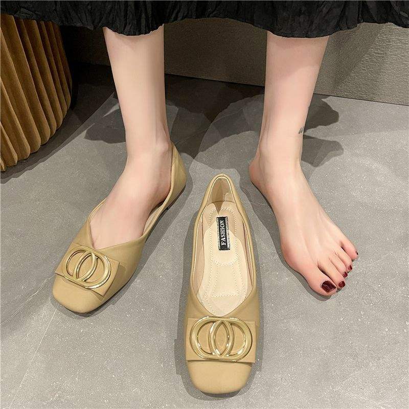 Doudou Shoes Girl 2025 New Spring Korean Version Versatile Shallow Mouth Soft Sole One Pedal Fairy Gentle Evening Wind Single Shoes