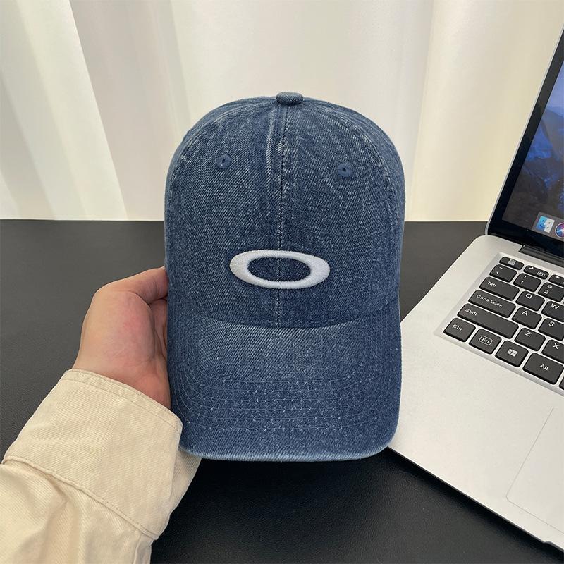 

Versatile big head circumference shows small face washed denim wide brim baseball cap women