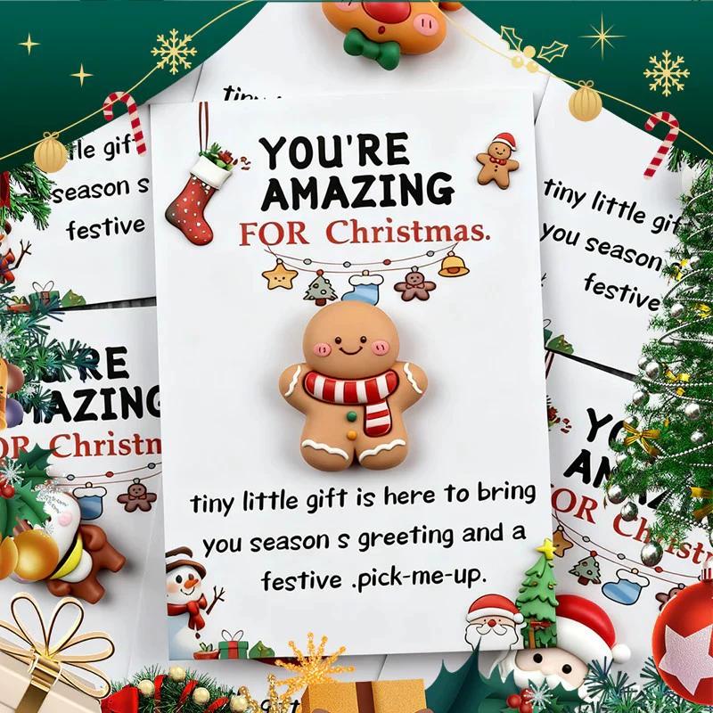 10 Christmas Mini Pocket Hug Cards Great for gifts for friends, emotional support, Christmas gifts, party favors,Christmas Min