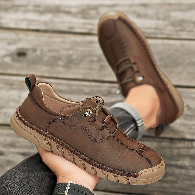 38-46 Handmade Split Leather Boots Men Shoes Comfortable Ankle Boots For Men Casual Shoes Large Size Tooling Shoes