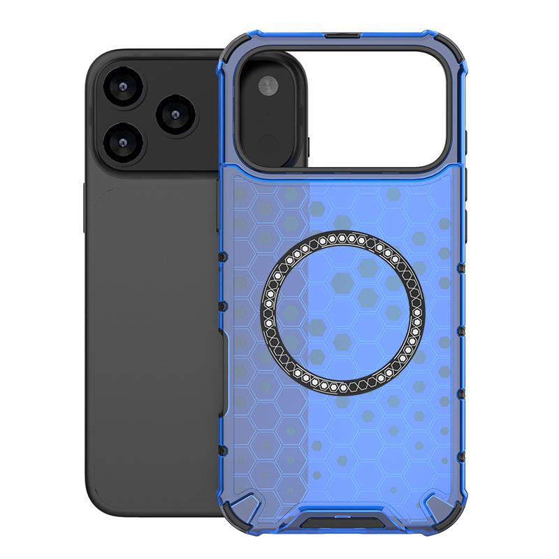 Armor Bumper Magnetic Phone Case For iPhone 16 15 14 13 12 11 17 Pro Max 14 15 Plus Military Shockproof Honeycomb Magsafe Cover