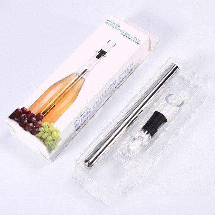 

4-in-1 Stainless Steel Wine Chiller Stick with Aerator Pourer Instant Wine Cooling Rod Portable Wine Chiller Wine Home Bar Lover
