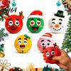 DIY Stressabbau Spielzeug 1/5 Stück Weihnachtsspielzeug, Rentier Schneemann Ball mit Ausdrucks-Zubehör Abnehmbares Zubehör, Weich zum Quetschen Sensorisches Party