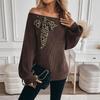 One-Shoulder Retro Knitted Bow Pullover Sweater for Women - 2025 Autumn/Winter European & American Lazy Style