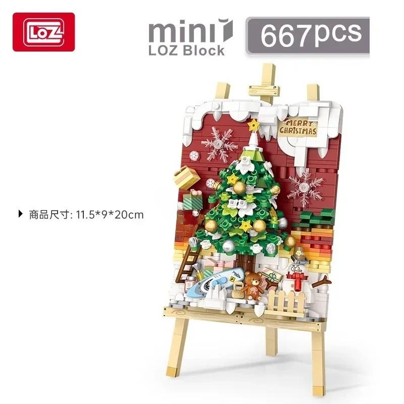 Loz Blocks Fun Creative 3D Painting Cat Educational Building Bricks Art Toys For Girl Present New Year Gift Christmas Santa