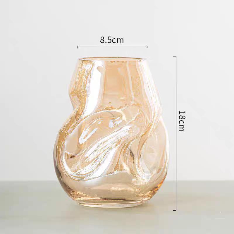 Nordic Style Irregular Glass Vase for Desktop Hydroponics
