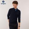 Navigare Men's Casual Turn-down Collar Pullover Wool Sweater