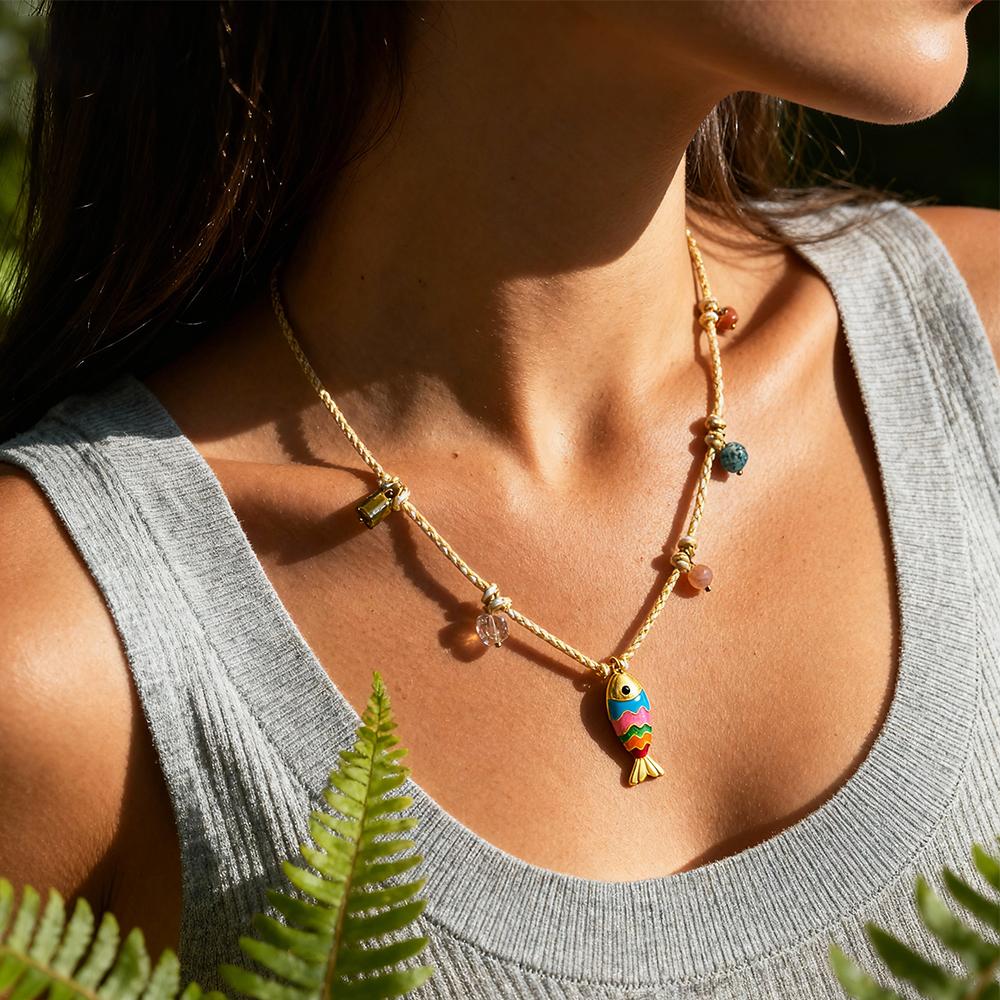 2pcs Stainless Steel Enamel Gold Plated 3D Fish Charms Star Shell Pendants DIY Boho Necklace Bracelet Earrings Jewelry Findings