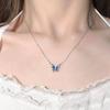 Gradually Change Blue Butterfly Necklace Women's Niche High-end Design Sense Collarbone Chain Valentine's Day High-end Necklace